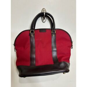 Vintage Hartmann Red Canvas Leather Trim‎ Satchel Doctor Bag Tartan Lining